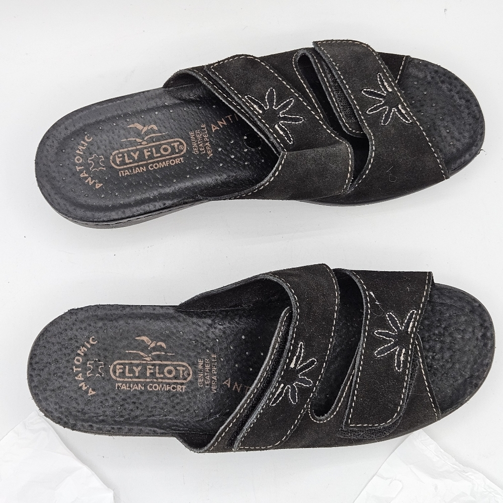 Fly Flot made in Italy leather anti-shock sandals size 37 US size 6 - Picture 14 of 16